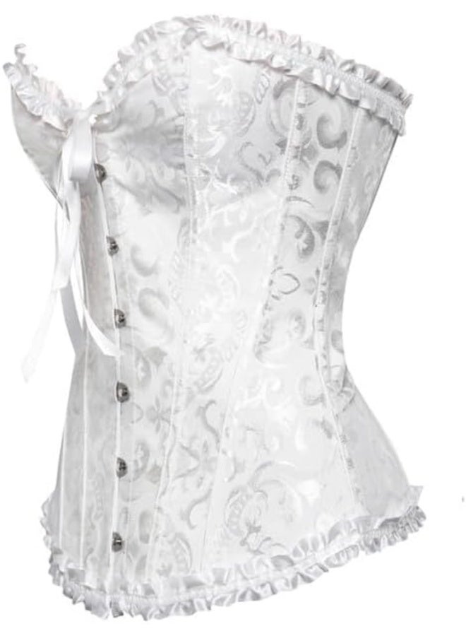 كورسيتات للنساء النهضة الزهرية الدانتيل حتى العظام Overbust كورسيت Bustier Shapewear - Image 5